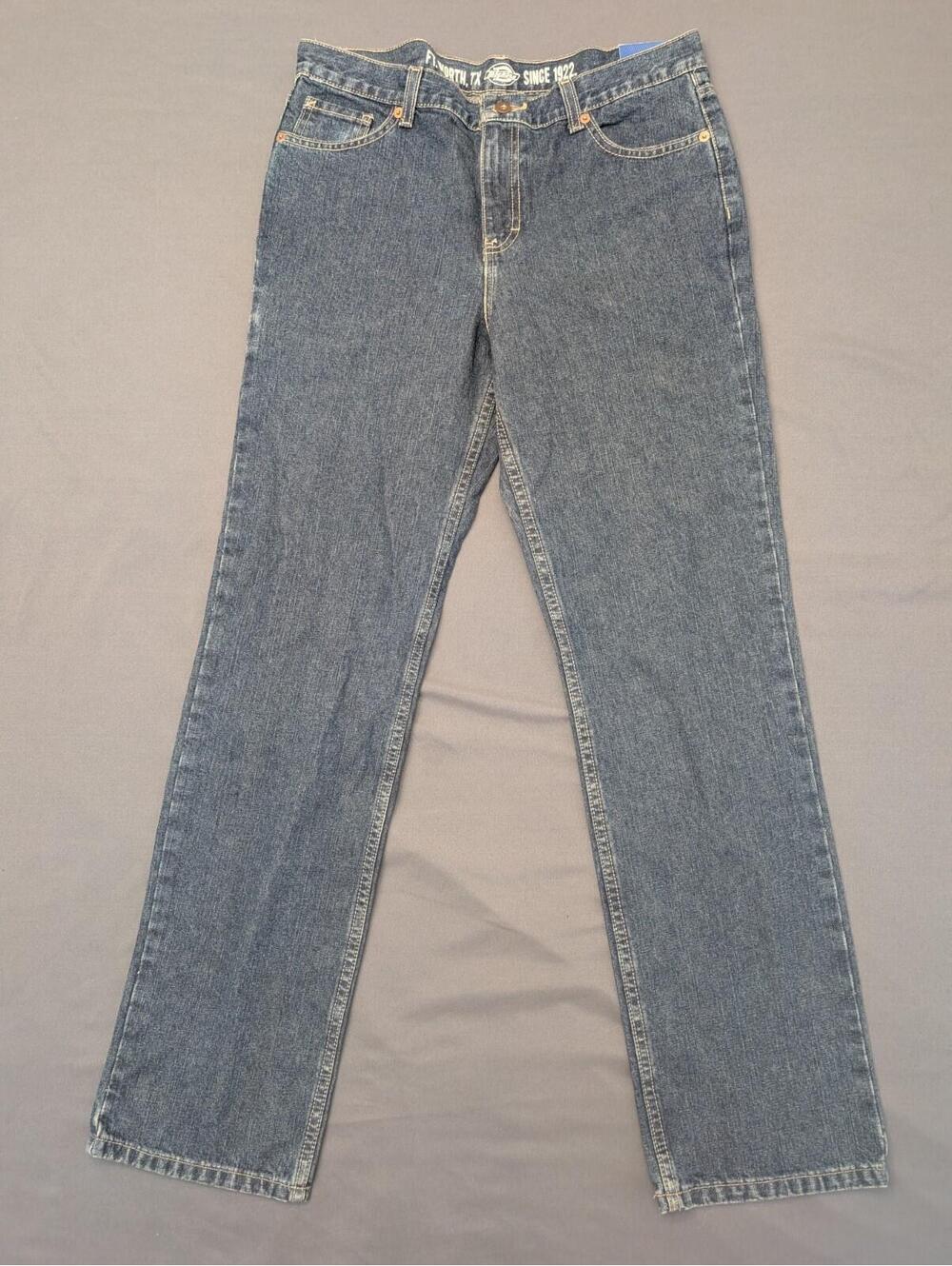 Dickies Boys Size 20 Slim Fit Straight Leg 6 Pocket Jeans NWT Blue Denim 32x31